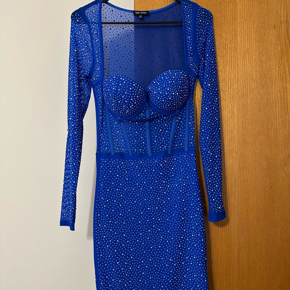 Blue Rhinestone Dress